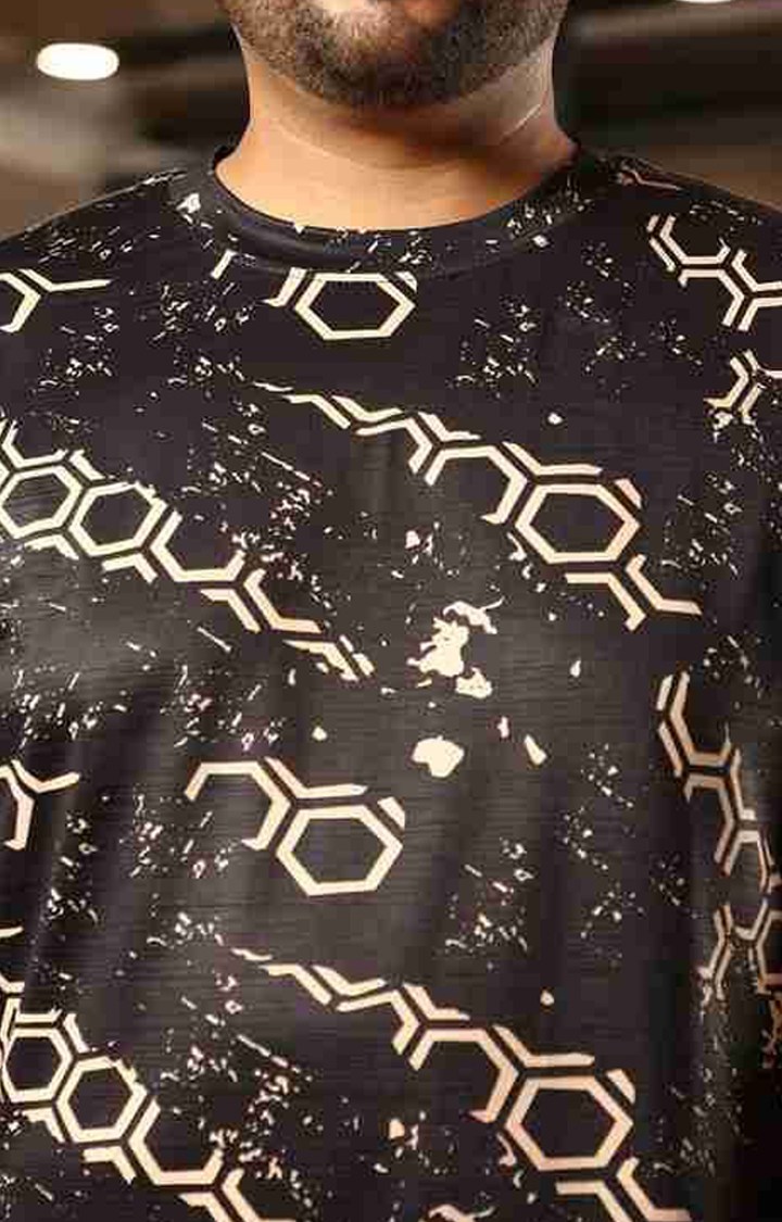 Men's Black Printed T-Shirts