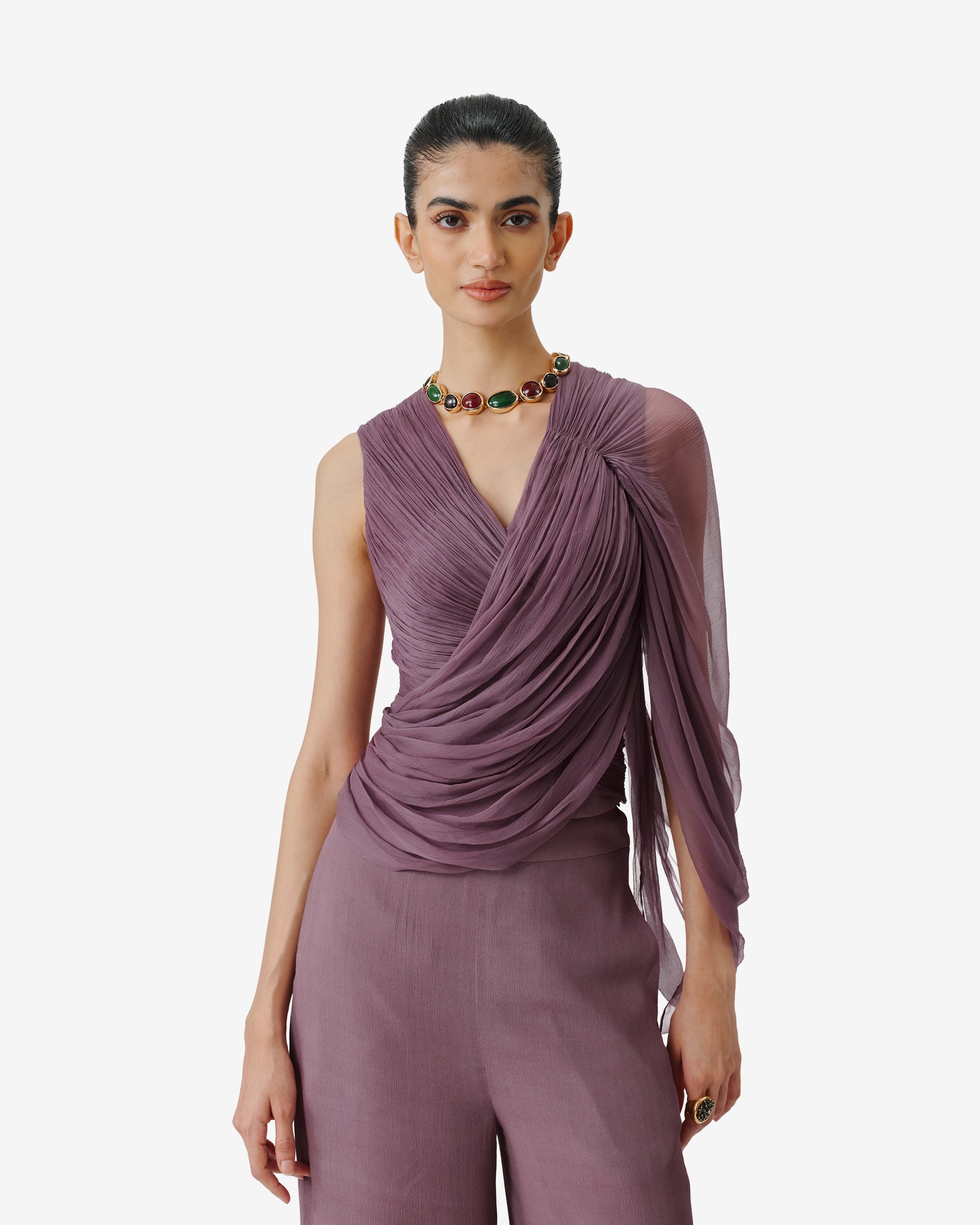 Mauve Ruched Top