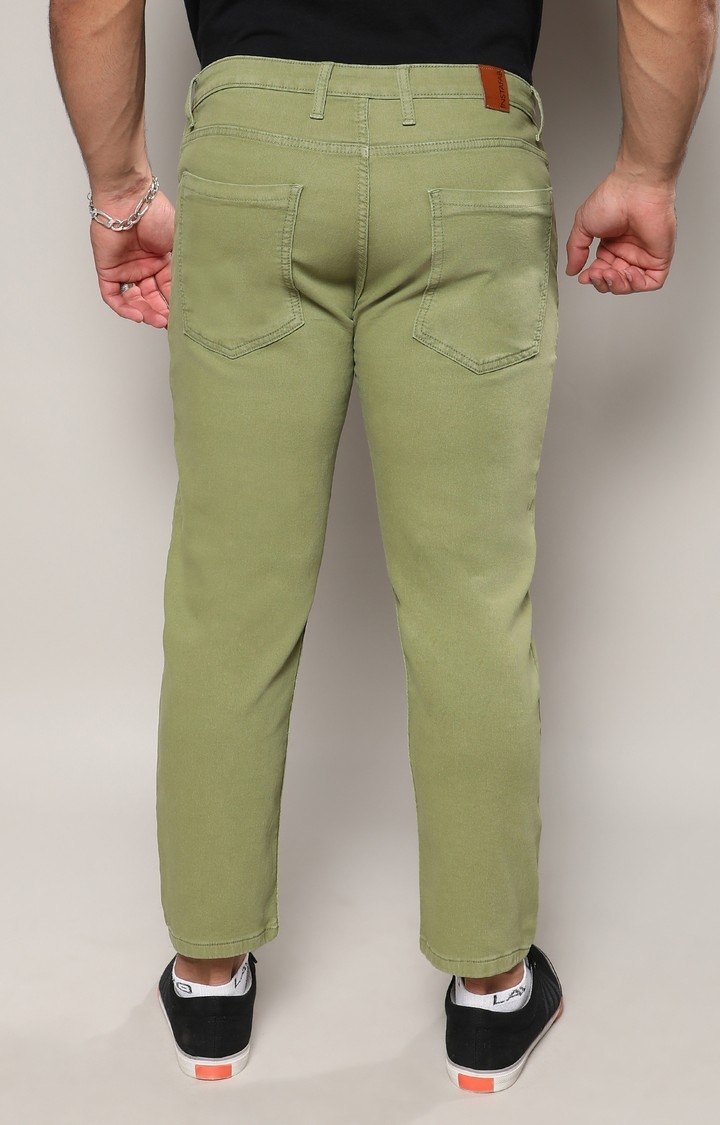 Men's Green Solid Jeans