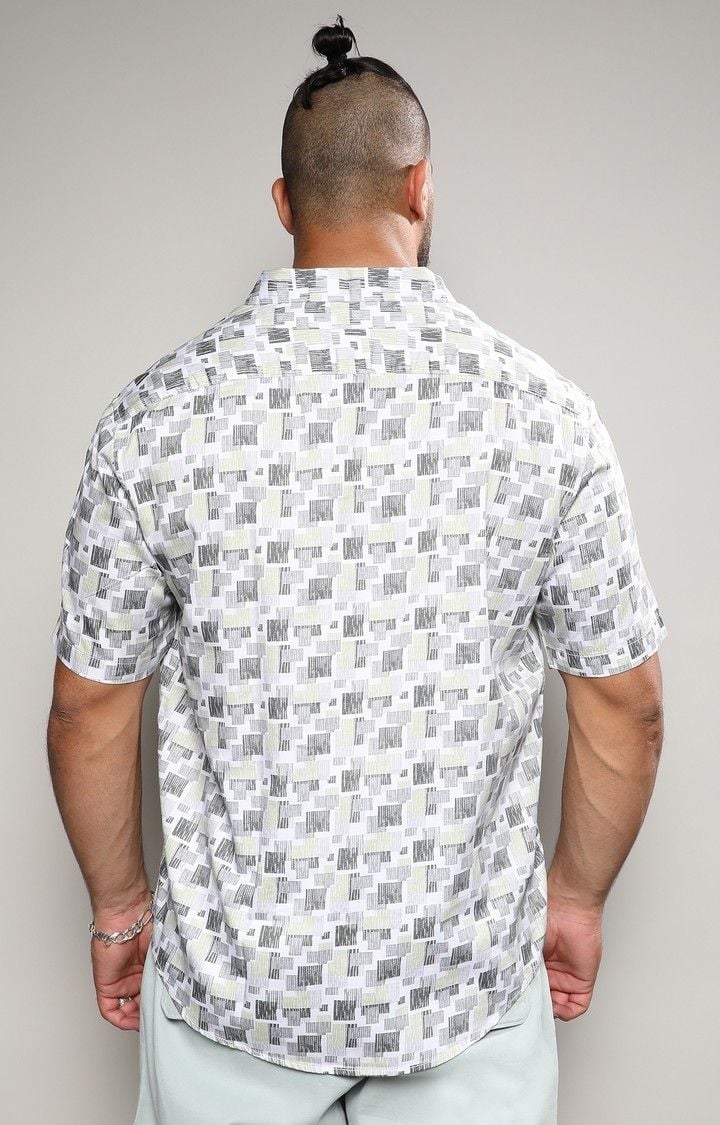 Men's Beige Printed Casual Shirts