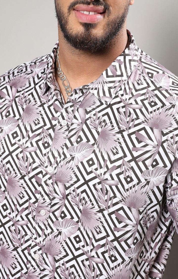 Men's Purple Printed Casual Shirts