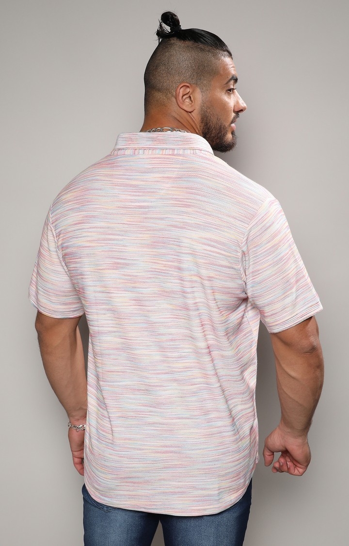 Men's Multicolour Honeycomb Knit Shirt