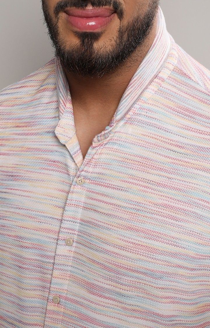 Men's Multicolour Honeycomb Knit Shirt