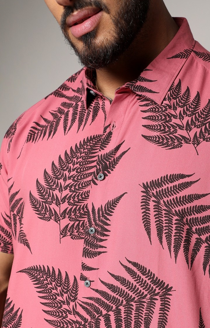 Men's Brown Contrast Fern Shirt