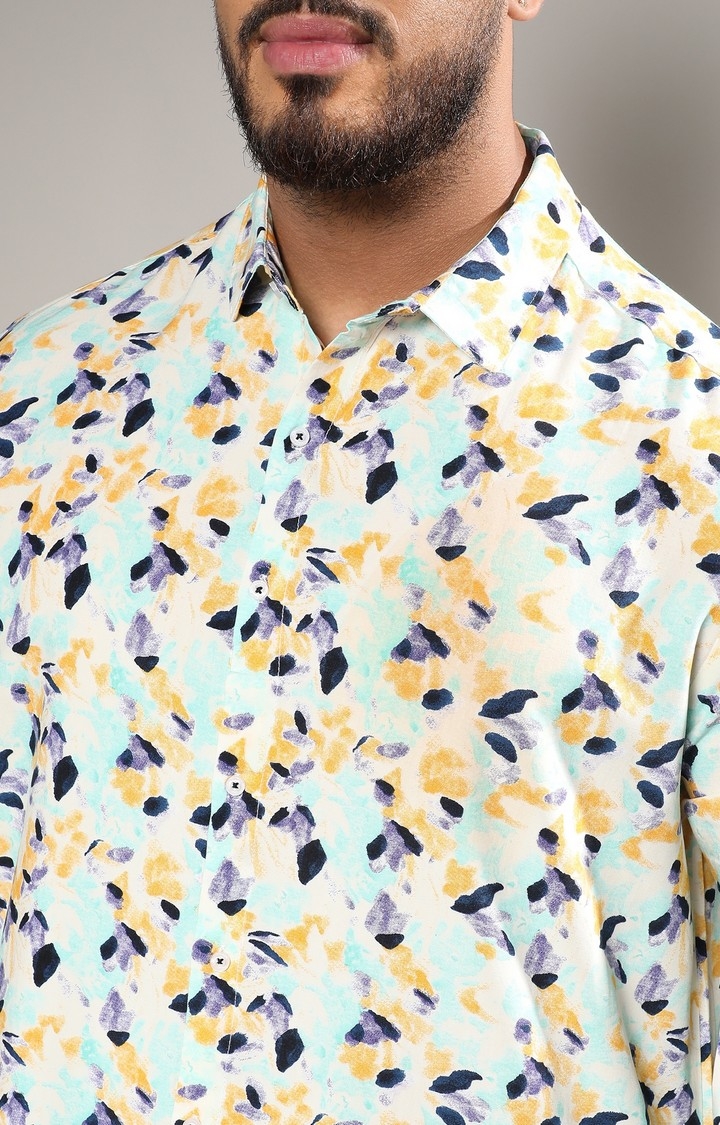 Men's Multicolour Leaf Strokes Shirt