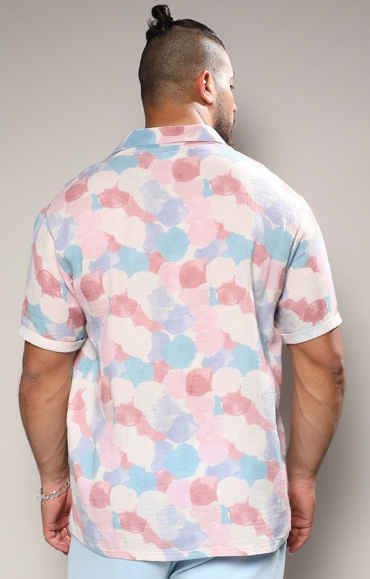Men's Pink Printed Casual Shirts
