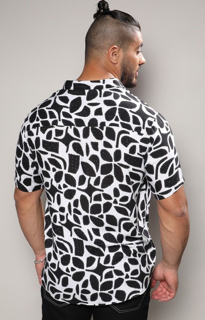 Men's White Printed Casual Shirts