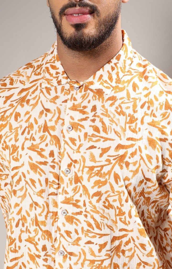 Men's Brown Striped Casual Shirts