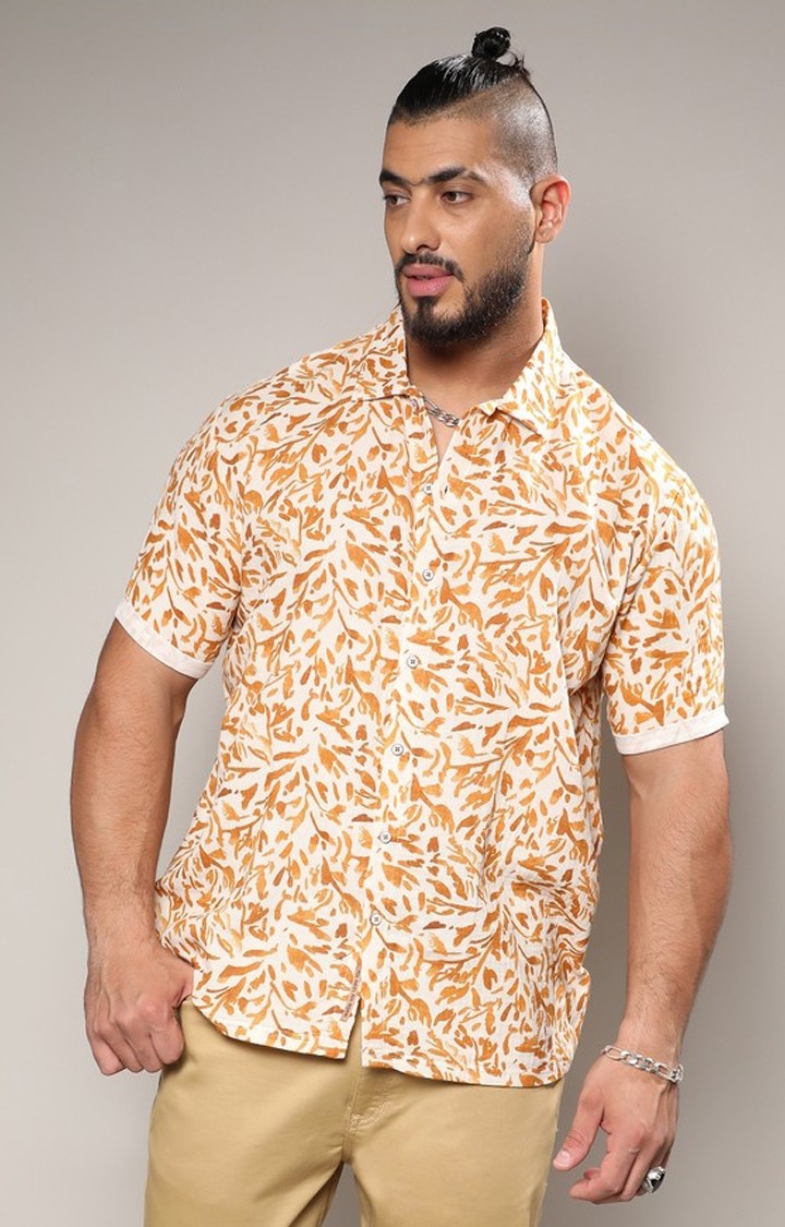 Men's Brown Striped Casual Shirts