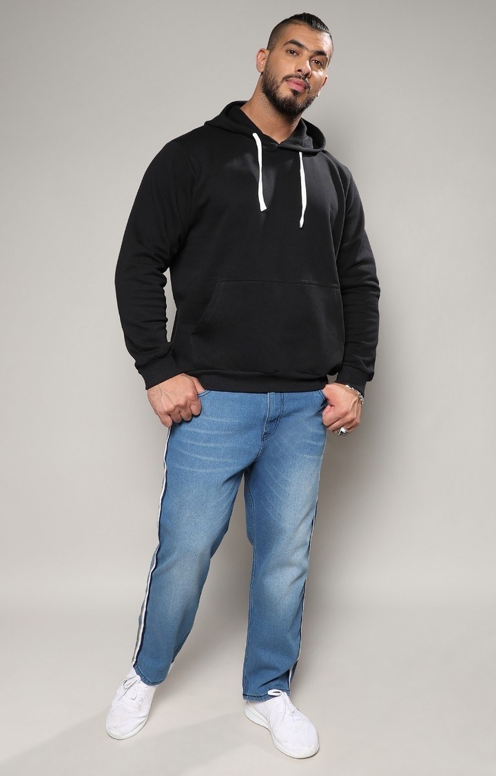 Men's Black Solid Hoodies