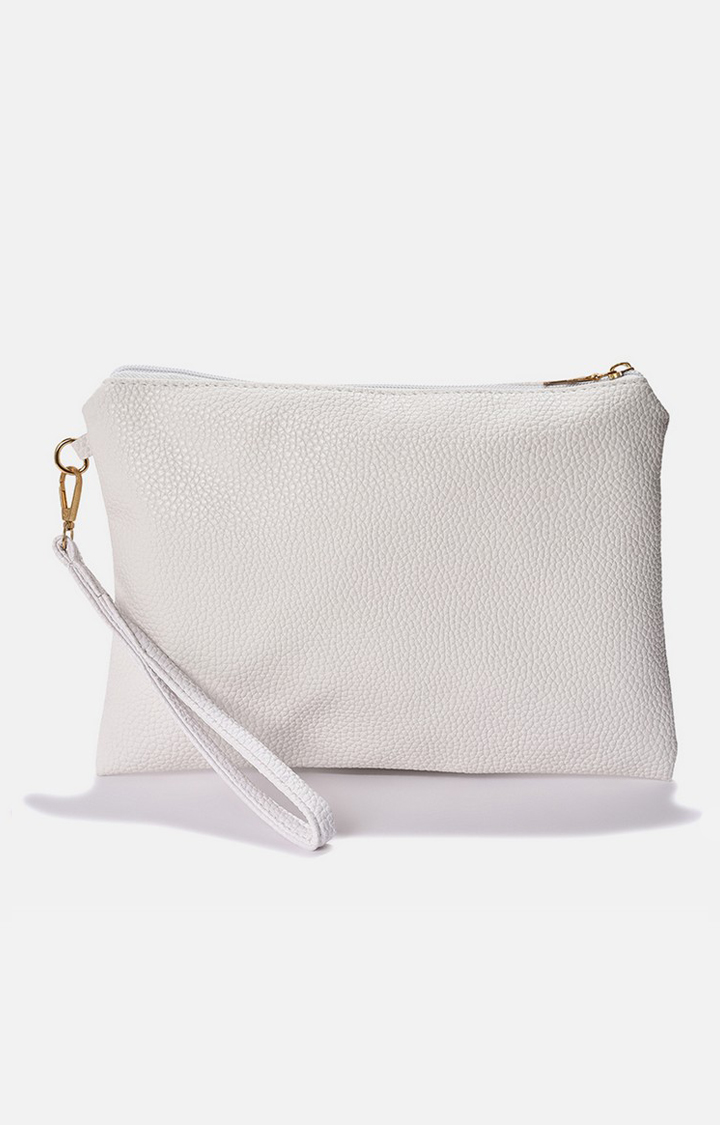 Haute Sauce By Campus Sutra White Pu Clutch Bags