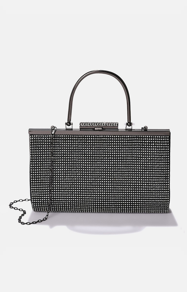 Haute Sauce By Campus Sutra Black Pu Clutch Bags