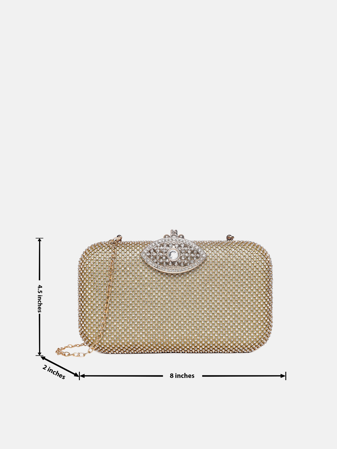 Haute Sauce By Campus Sutra Gold Pu Clutch Bags
