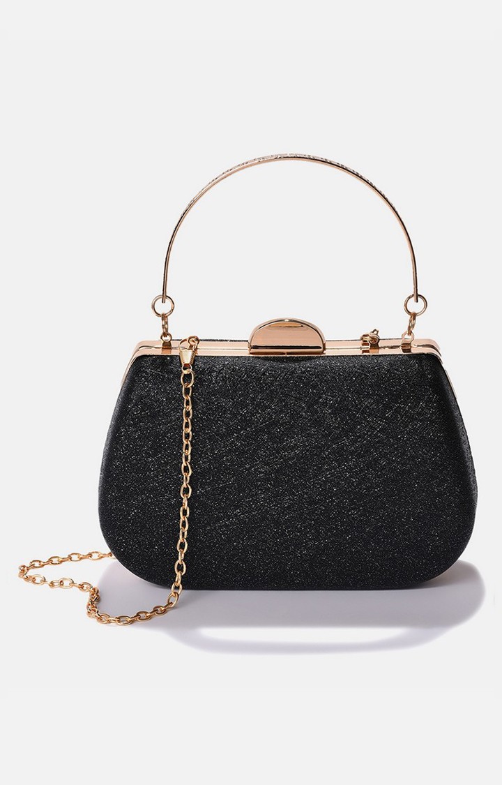 Haute Sauce By Campus Sutra Black Pu Clutch Bags