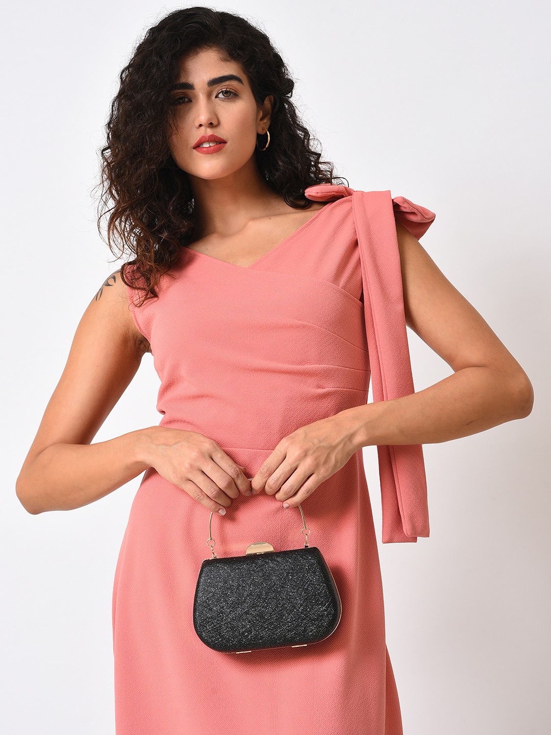 Haute Sauce By Campus Sutra Black Pu Clutch Bags