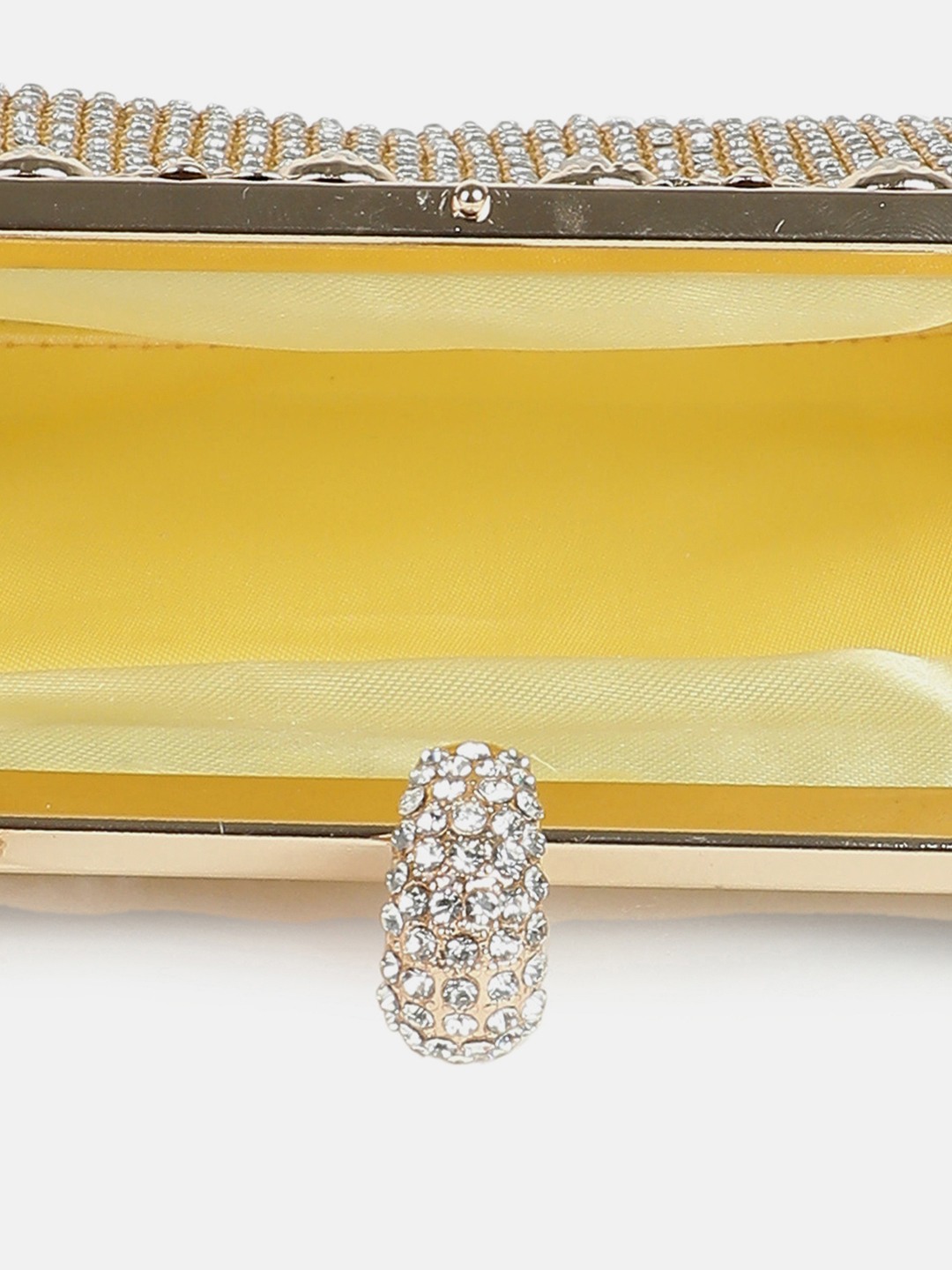 Haute Sauce By Campus Sutra Gold Pu Clutch Bags