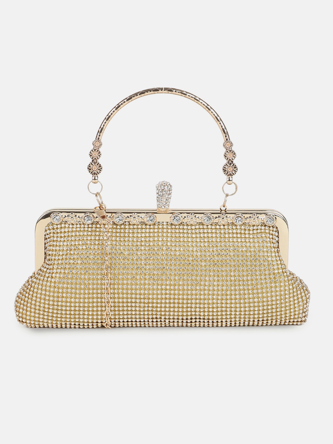 Haute Sauce By Campus Sutra Gold Pu Clutch Bags