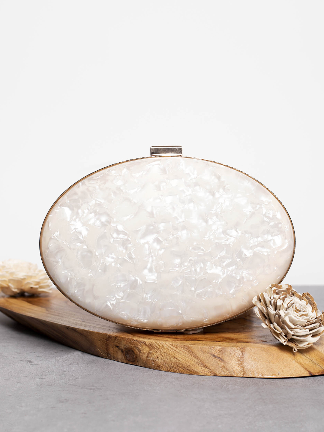 Haute Sauce By Campus Sutra White Metal Clutch Bags