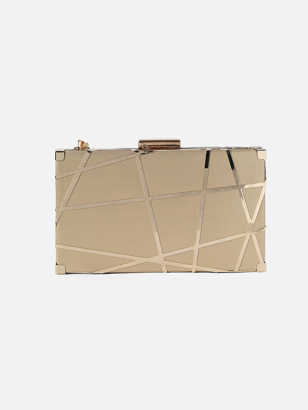 Haute Sauce By Campus Sutra Gold Fabric Clutch Bags