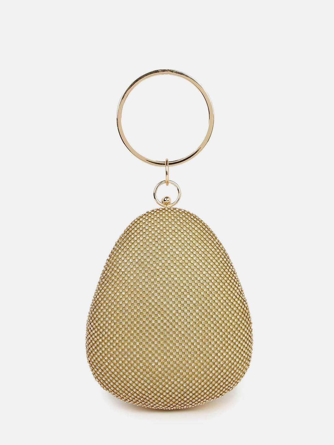 Haute Sauce By Campus Sutra Gold Metal Clutch Bags