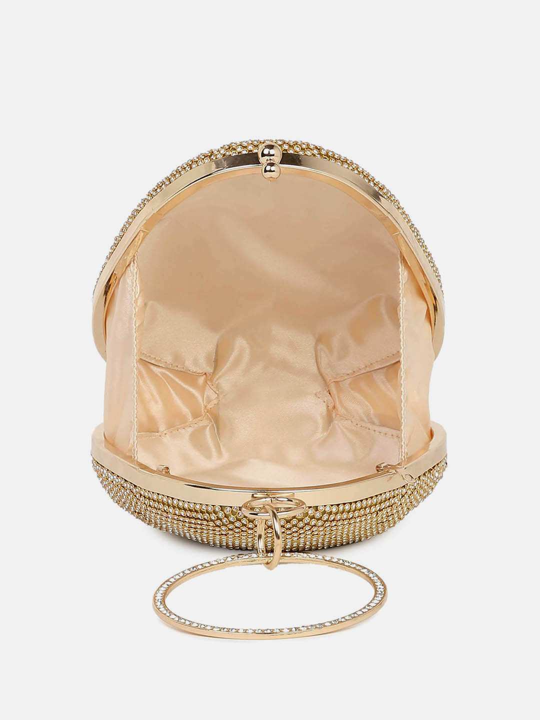 Haute Sauce By Campus Sutra Gold Metal Clutch Bags