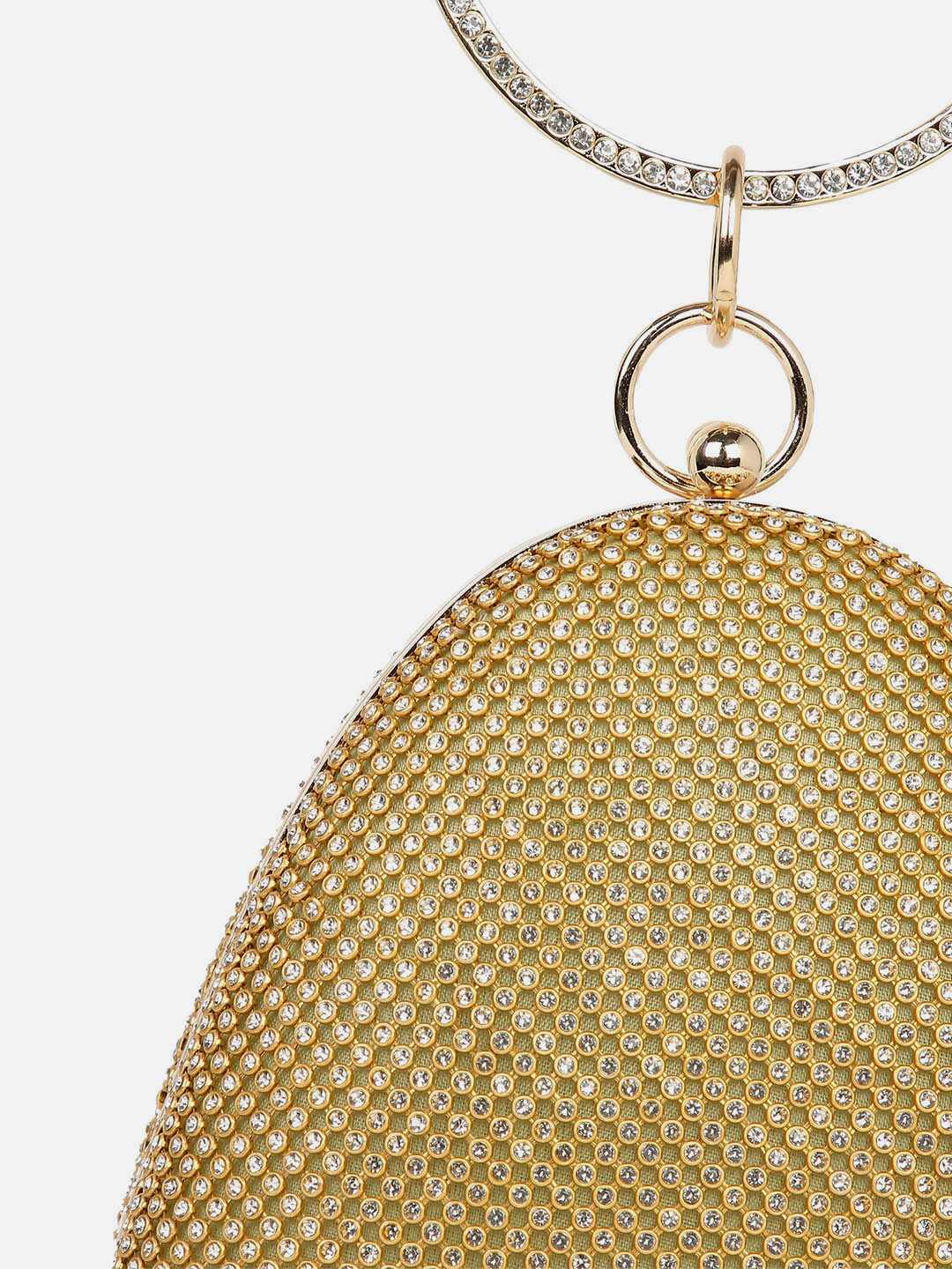 Haute Sauce By Campus Sutra Gold Metal Clutch Bags