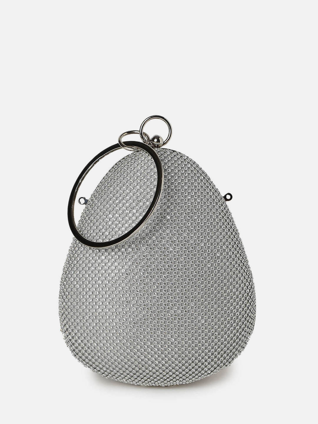 Haute Sauce By Campus Sutra Silver Metal Clutch Bags