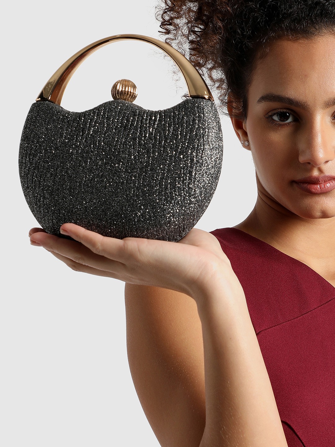 Haute Sauce By Campus Sutra Black Pu Clutch Bags