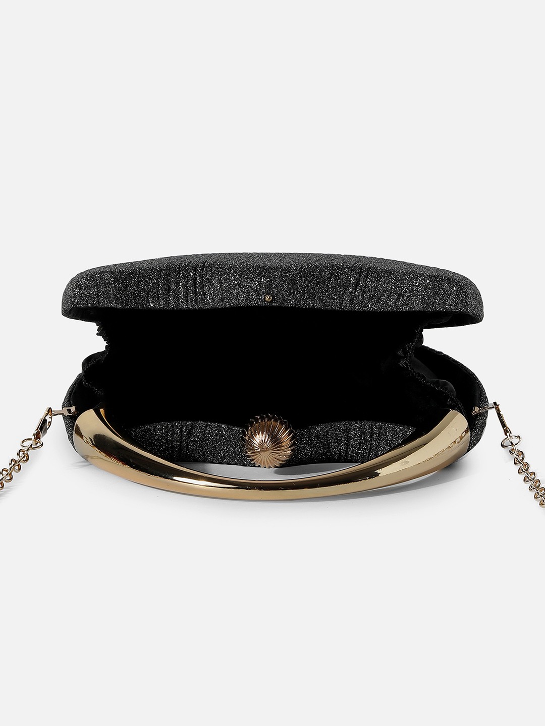 Haute Sauce By Campus Sutra Black Pu Clutch Bags