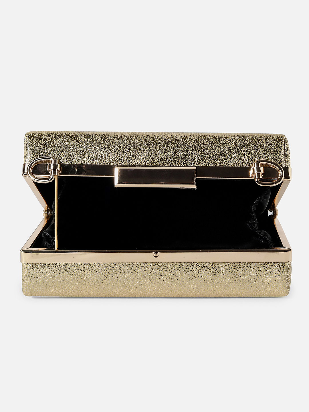 Haute Sauce By Campus Sutra Gold Pu Clutch Bags