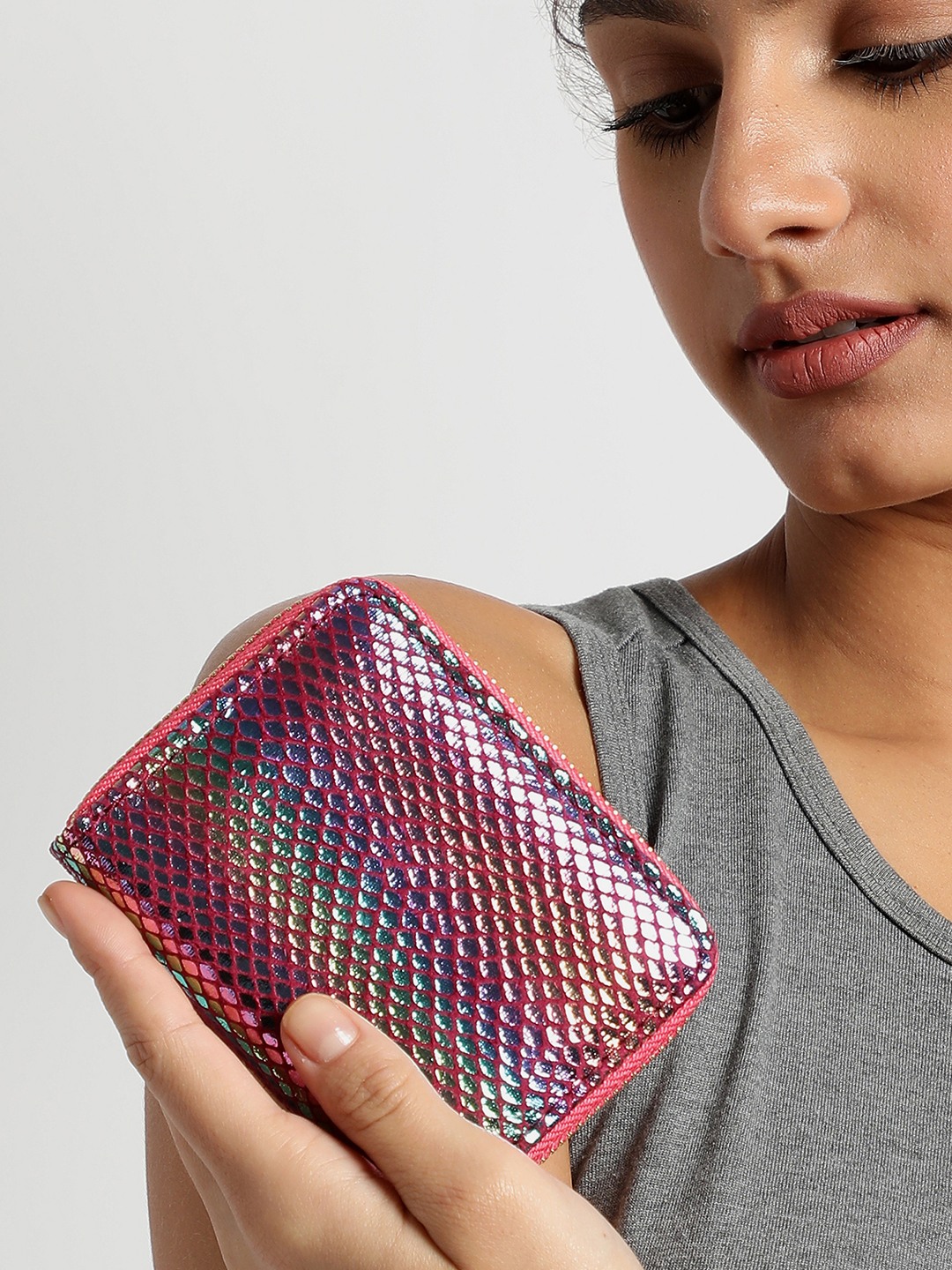 Haute Sauce By Campus Sutra Women Textured Vegan Leather Two Fold Wallet