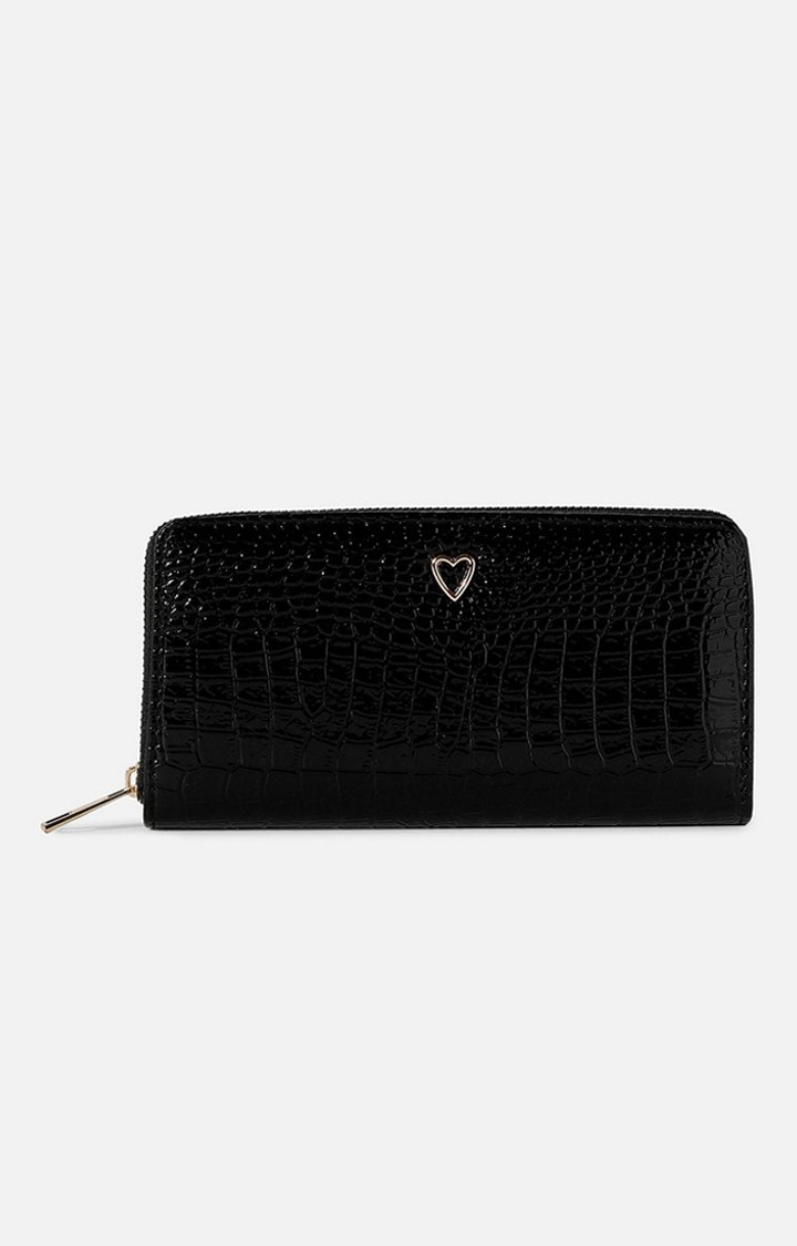 Haute Sauce By Campus Sutra Women Textured Vegan Leather Two Fold Wallet