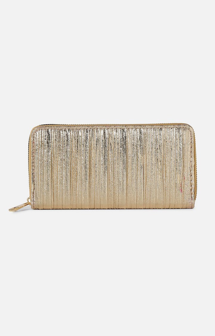 Haute Sauce By Campus Sutra Women Textured Vegan Leather Zip Around Wallet