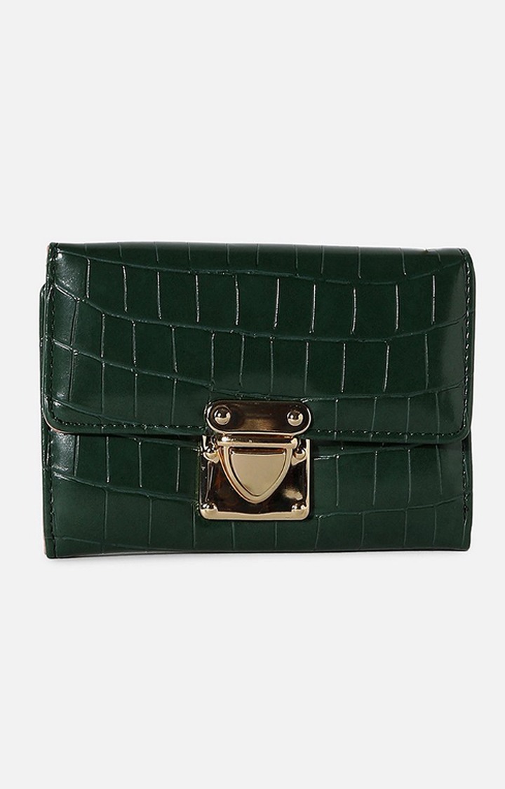 Haute Sauce By Campus Sutra Women Textured Vegan Leather Two Fold Wallet