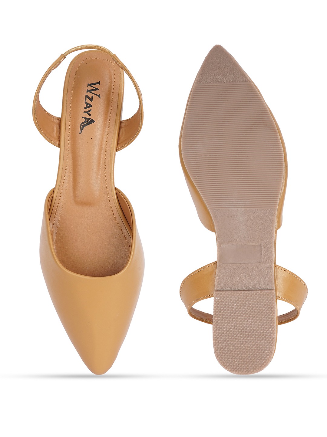Women Solid Pointed Toe Backstrap Mules