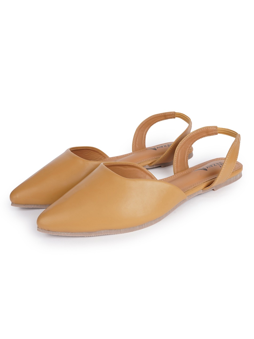 Women Solid Pointed Toe Backstrap Mules