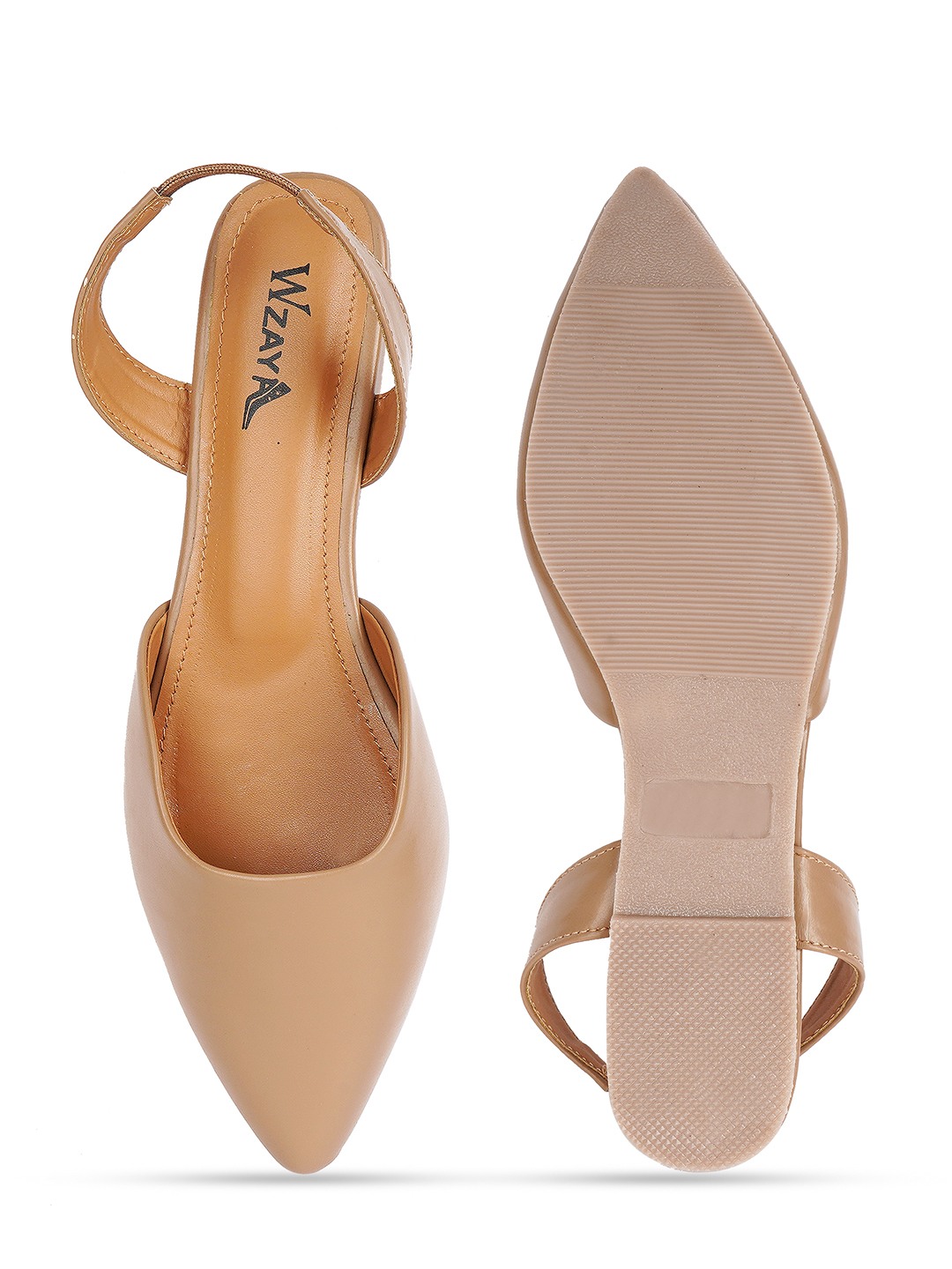 Women Solid Pointed Toe Backstrap Mules
