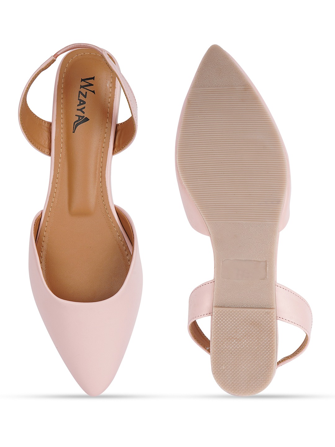 Women Solid Pointed Toe Backstrap Mules