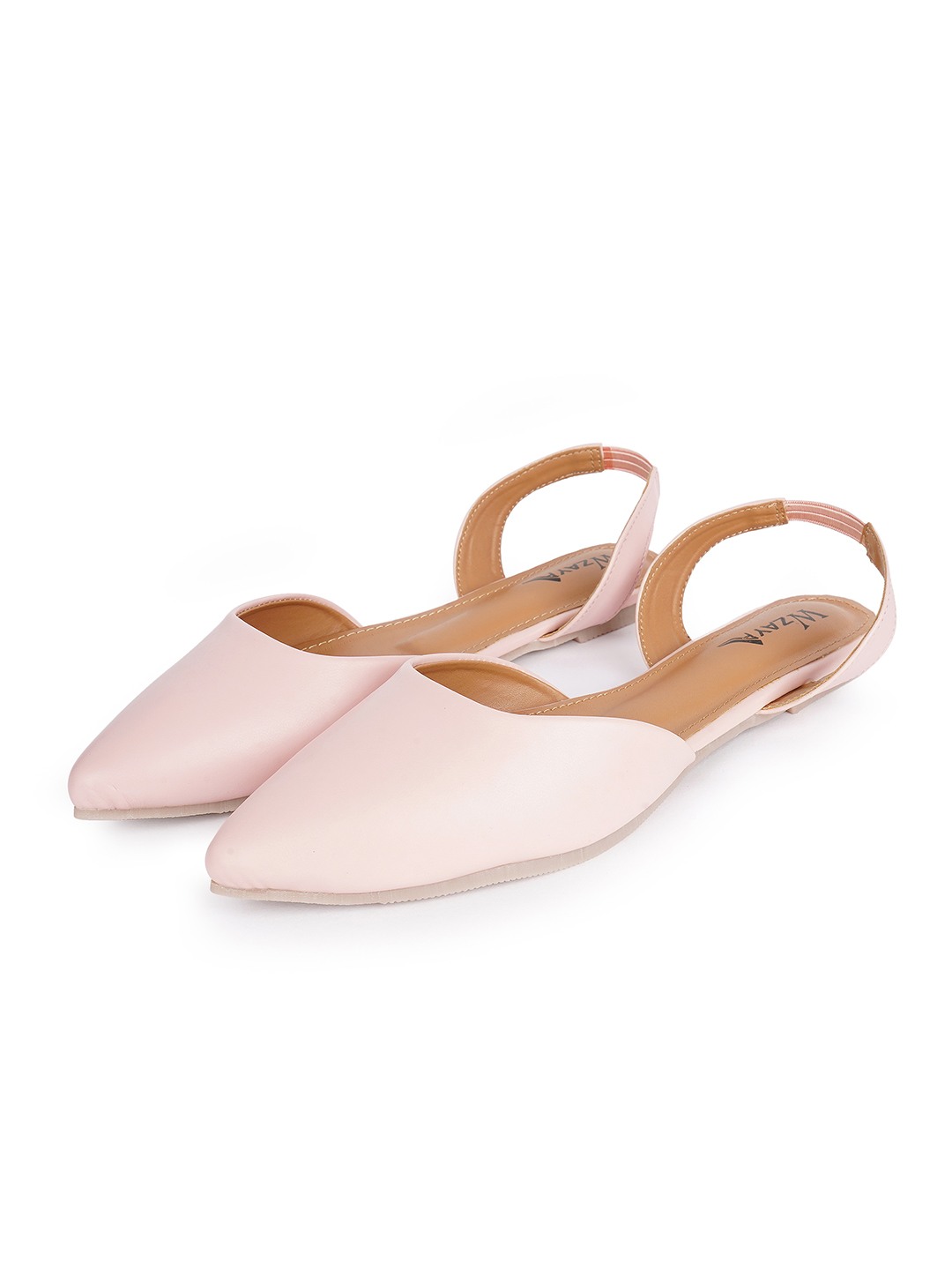 Women Solid Pointed Toe Backstrap Mules