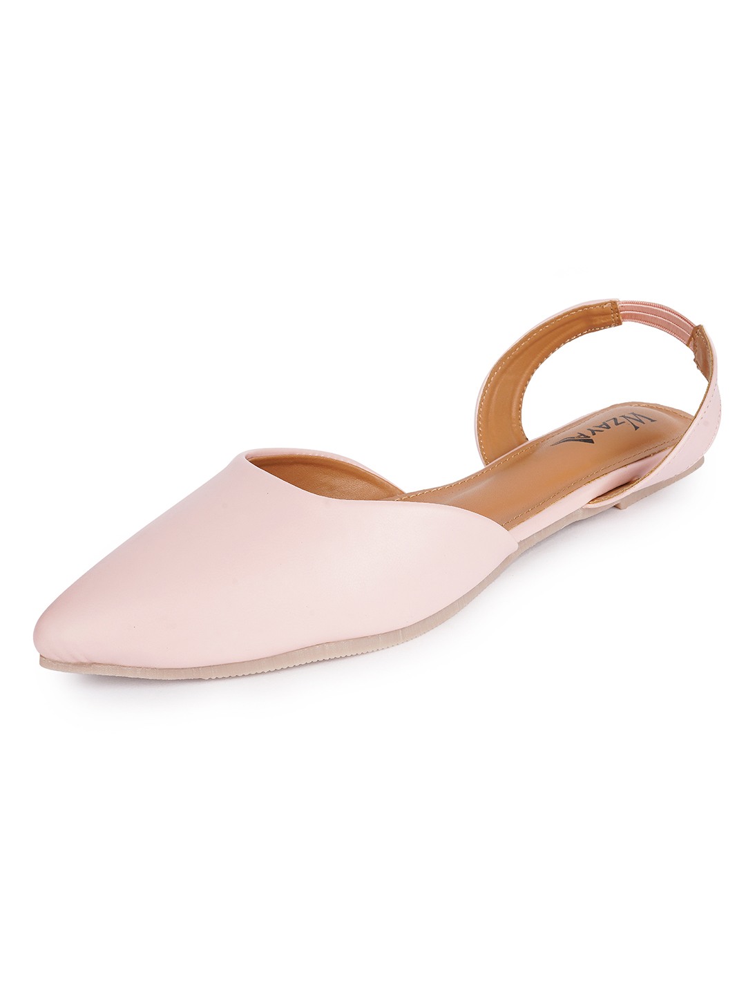 Women Solid Pointed Toe Backstrap Mules