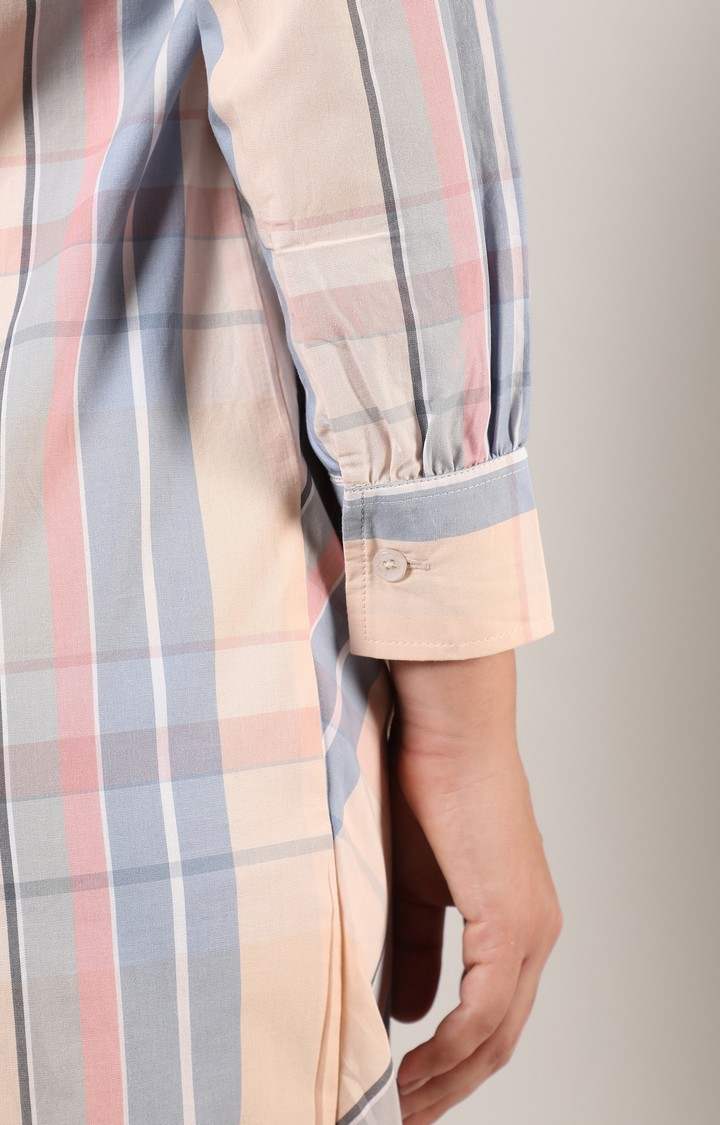 Women's Multi Checked Shirt Dress