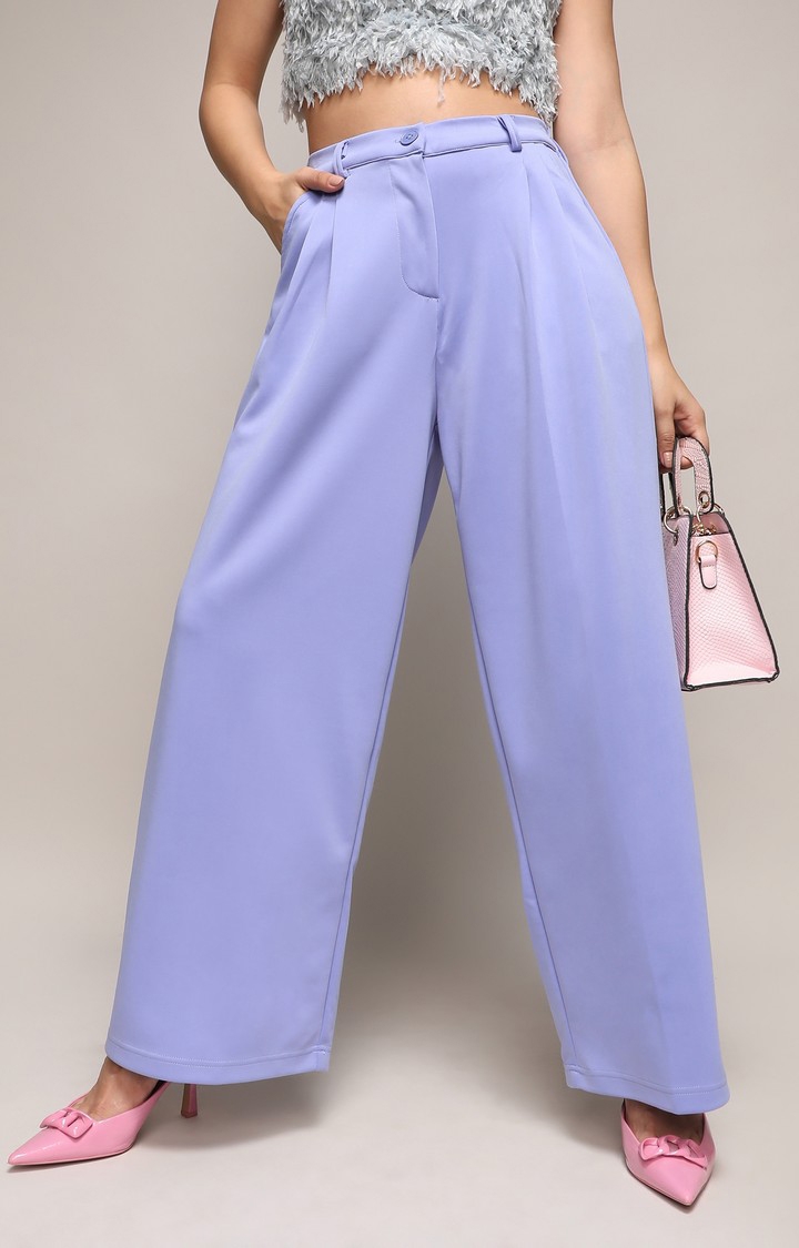 CAMPUS SUTRA | Women's Lilac Solid Trouser