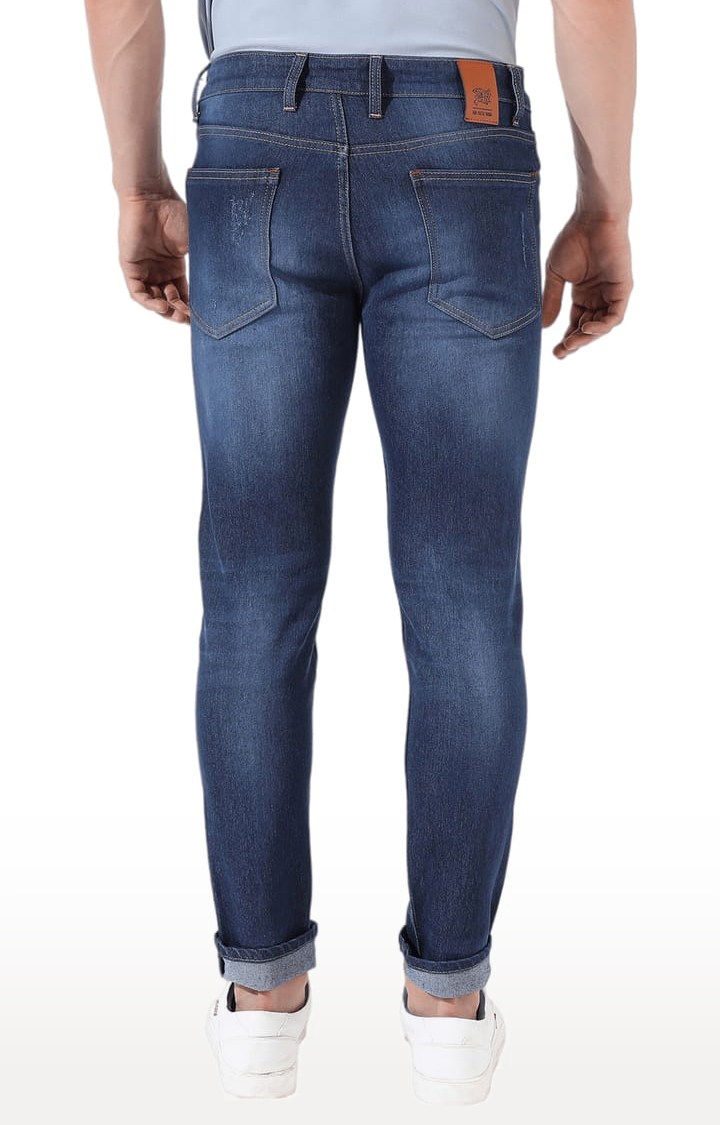 Men's Blue Ripped Denim Slim Jeans