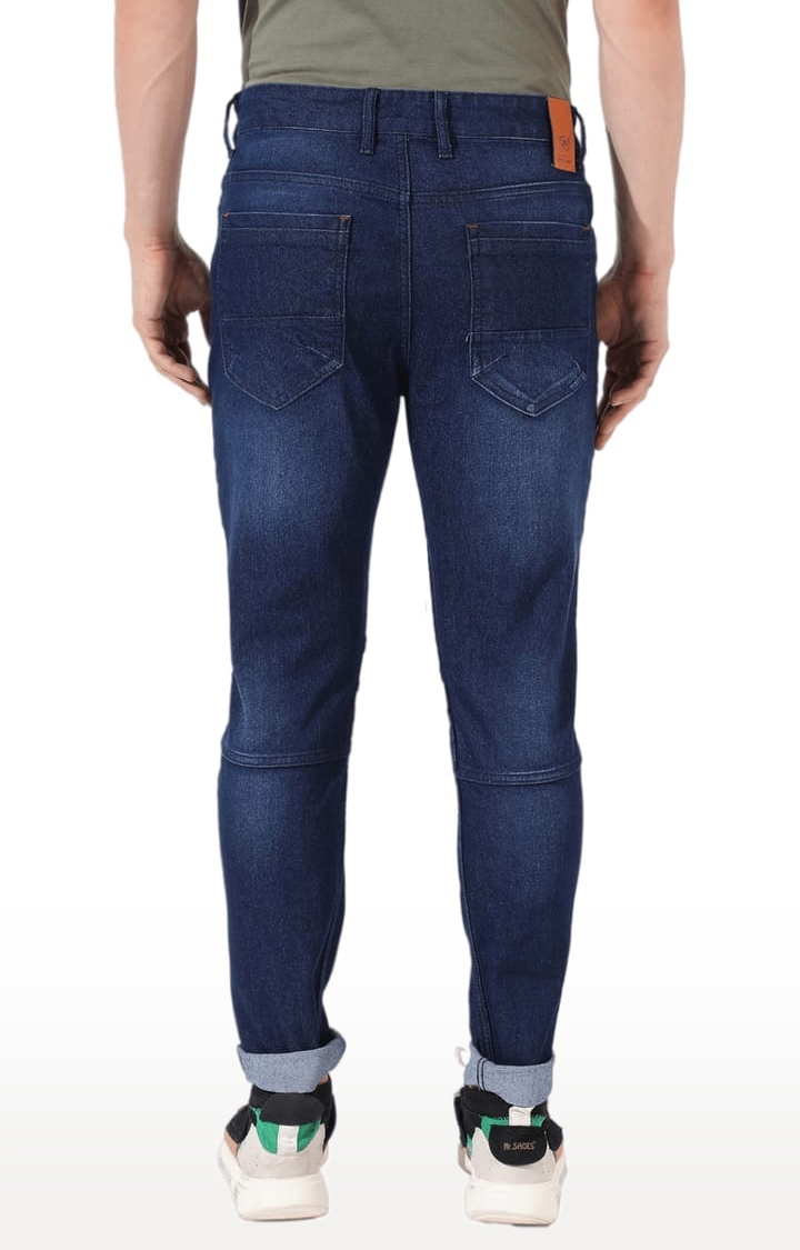 CAMPUS SUTRA | Men's Classic Blue Dark-Washed Slim Fit Denim Jeans 3
