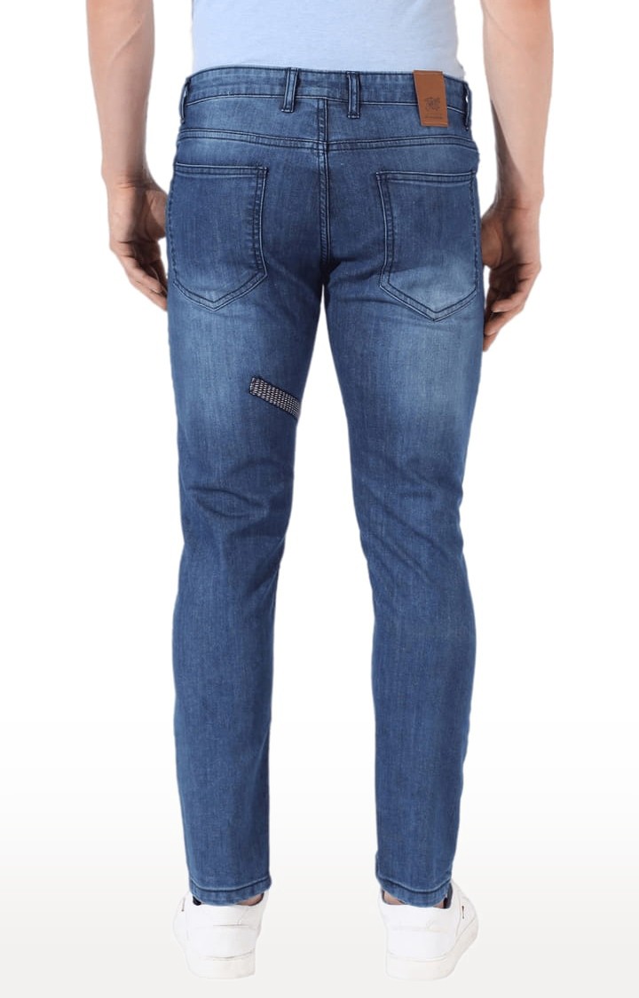 Men's Classic Blue Medium-Washed Slim Fit Denim Jeans