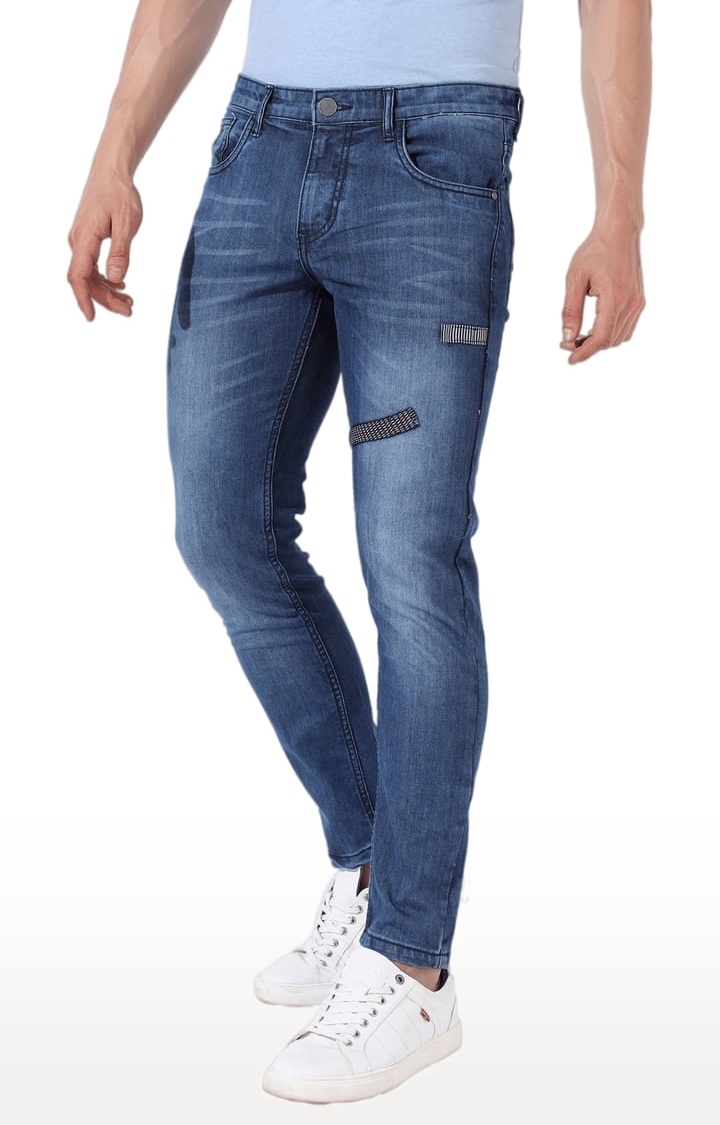 Blue Cargo Pocket Skinny Fit Denim B194 Streetwear Cargo Jeans |  Sneakerjeans