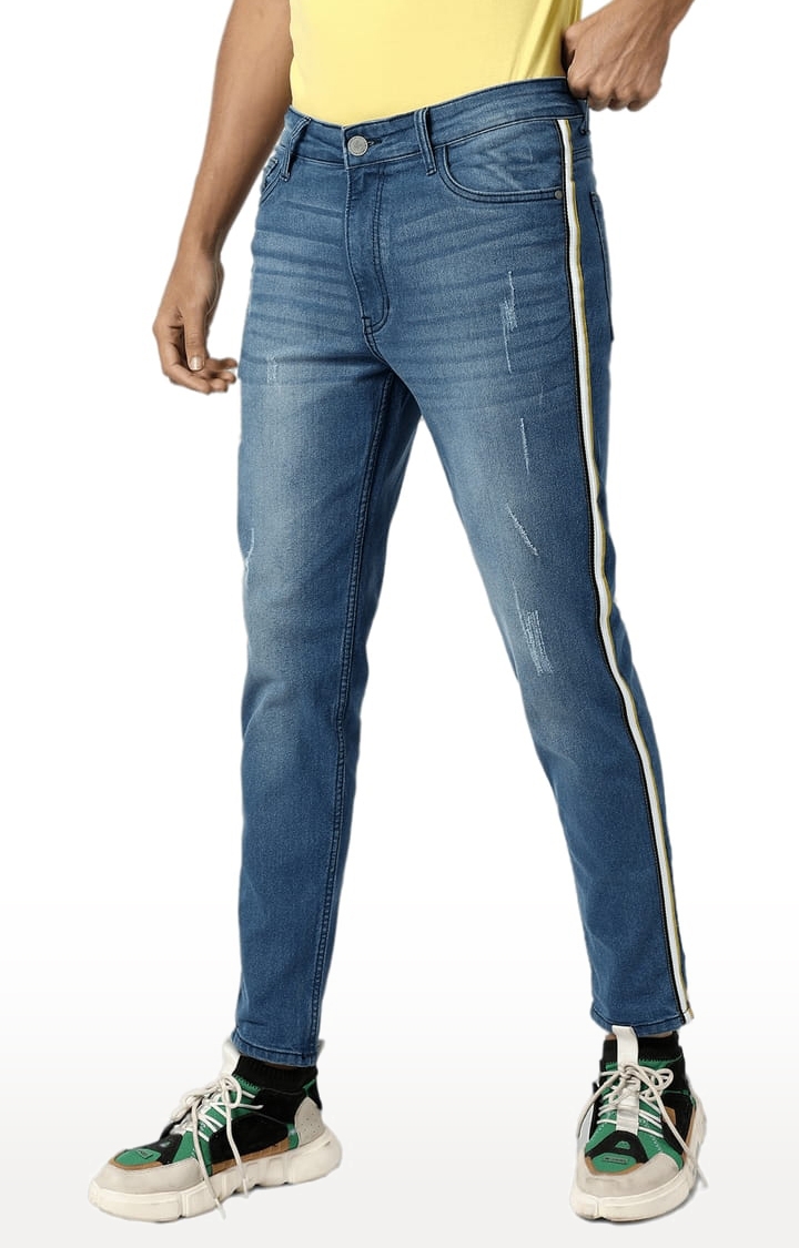 Buy Paige Men Blue Light-Wash Whiskers Jeans for Men Online | The Collective