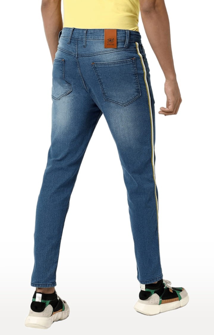 Men's Classic Blue Light-Washed Slim Fit Denim Jeans