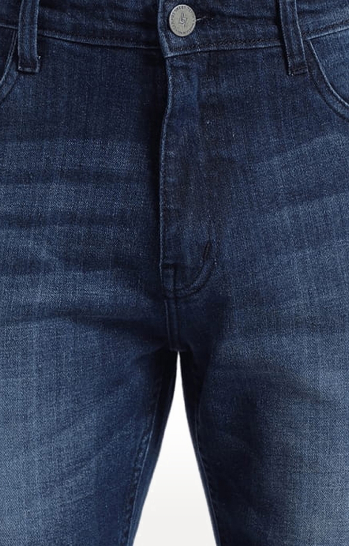 CAMPUS SUTRA | Men's Classic Blue Medium-Washed Regular Fit Denim Shorts 3
