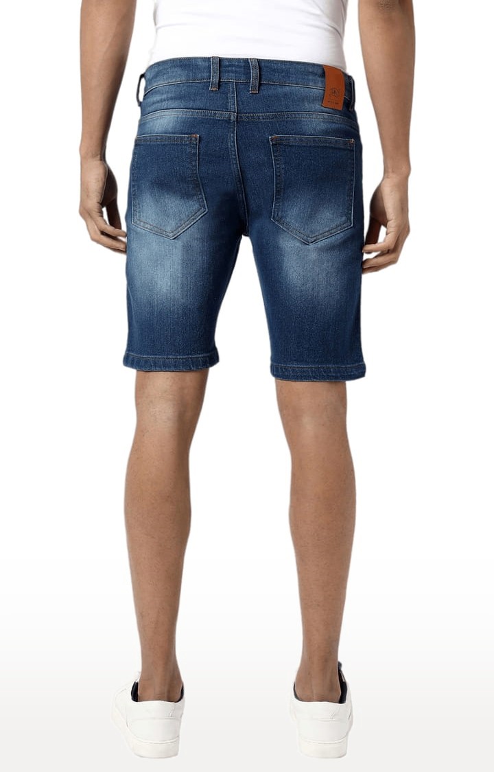 Men's Blue Ripped Denim Shorts